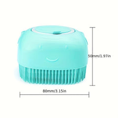 Pet Bath Massage Brush Soft Silicone Shampoo Dispenser