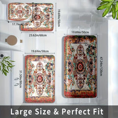 4pcs Velvet Sponge Bath Mat Set Non-Slip Bathroom Rug Comfortable Toilet U-shape