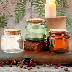 3.38oz Transparent Glass Jar with Cork Stopper