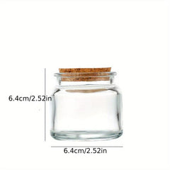 3.38oz Transparent Glass Jar with Cork Stopper