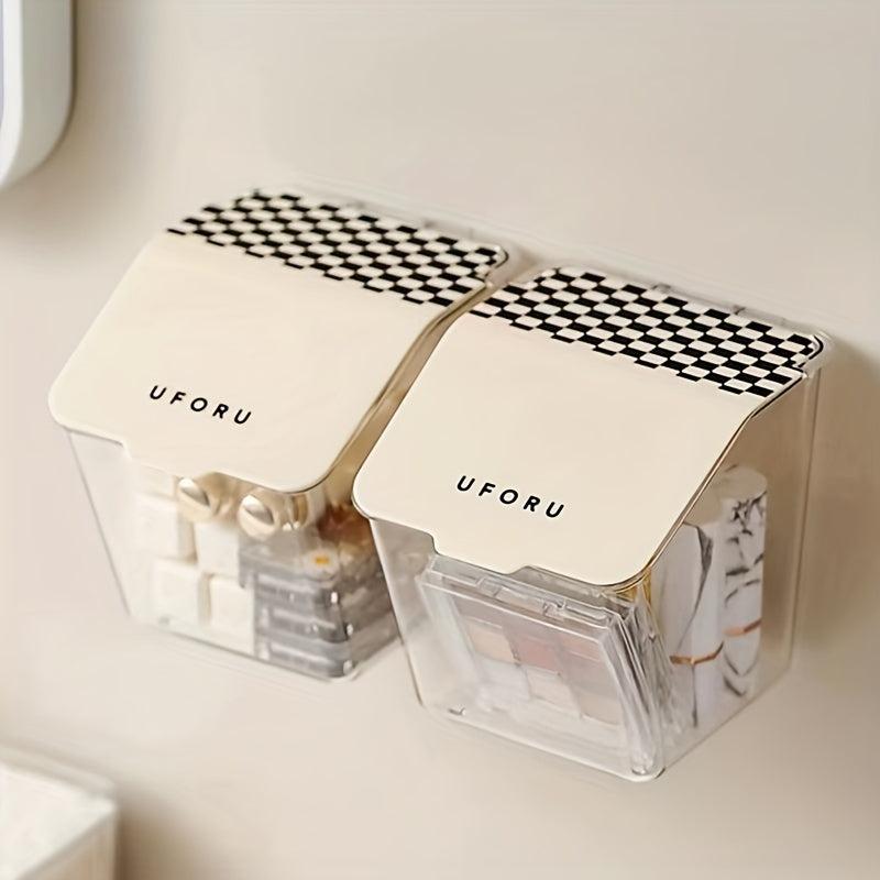 2pcs Wall Mounted Storage Box Waterproof Makeup Organizer