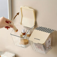 2pcs Wall Mounted Storage Box Waterproof Makeup Organizer