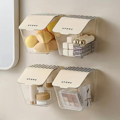 2pcs Wall Mounted Storage Box Waterproof Makeup Organizer