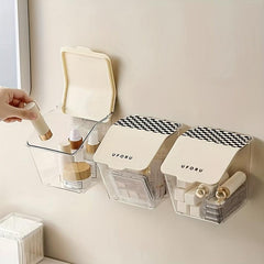 2pcs Wall Mounted Storage Box Waterproof Makeup Organizer