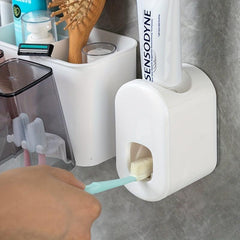 Toothbrush Holder With Gargle Cup Automatic Toothpaste Dispenser
