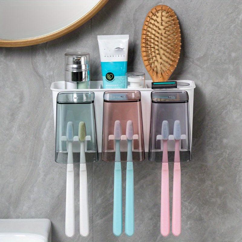 Toothbrush Holder With Gargle Cup Automatic Toothpaste Dispenser