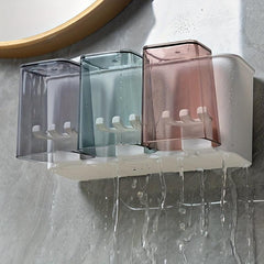 Toothbrush Holder With Gargle Cup Automatic Toothpaste Dispenser