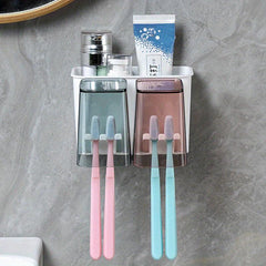 Toothbrush Holder With Gargle Cup Automatic Toothpaste Dispenser