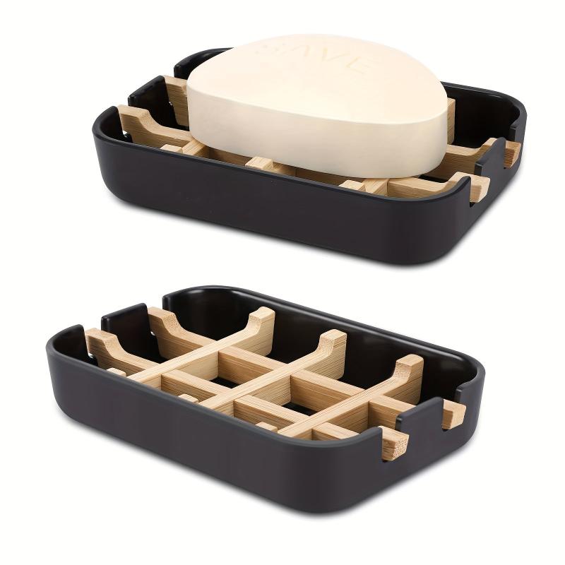 Bamboo Wooden Soap Dish Drain Soap Tray Sink Soap Holder