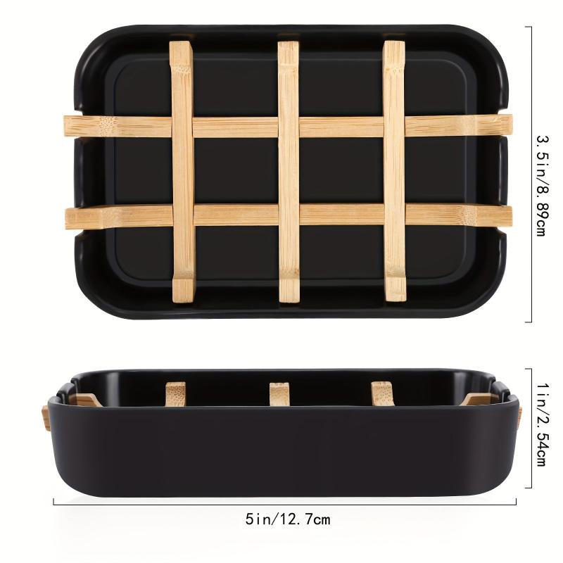 Bamboo Wooden Soap Dish Drain Soap Tray Sink Soap Holder