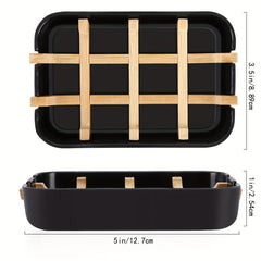 Bamboo Wooden Soap Dish Drain Soap Tray Sink Soap Holder