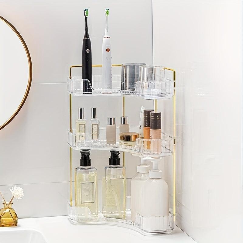 Triangle Cosmetic Storage Rack Corner Bathroom Makeup Organizer