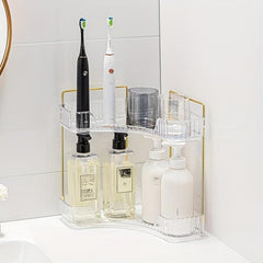Triangle Cosmetic Storage Rack Corner Bathroom Makeup Organizer