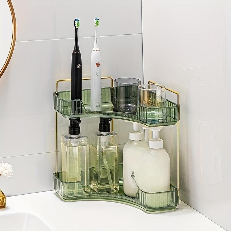 Triangle Cosmetic Storage Rack Corner Bathroom Makeup Organizer