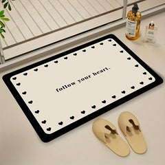 Rubber Letter Pattern Rug Non-slip Bathroom Mat