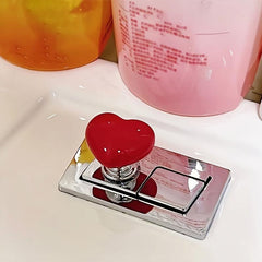 Colorful Heart Toilet Tank Button - Bathroom Tank Button Assistant