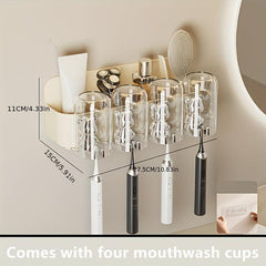 Bear Toothbrush Holder Dispenser Wall Mounted Storage Rack