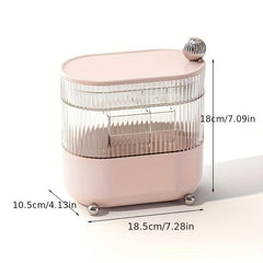 Makeup Storage Box Rotating Dustproof Organizer for Cosmetic Pads Lipstick