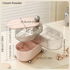 Makeup Storage Box Rotating Dustproof Organizer for Cosmetic Pads Lipstick