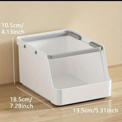 Stackable Cosmetic Storage Box with Handles - Desktop Makeup Organizer