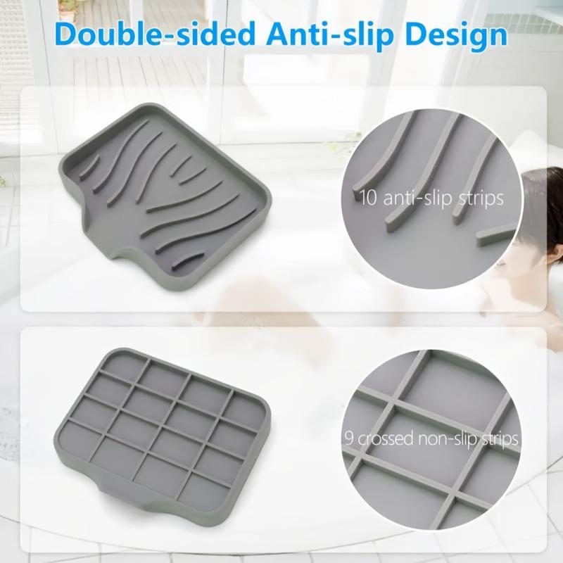 Soft Silicone Soap Dish Self Draining Soap Container