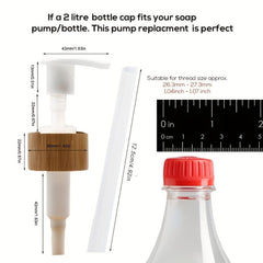 2pcs Bamboo Pump Replacement Soap Dispenser Universal Dish Shampoo Lotion