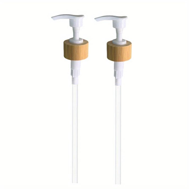 2pcs Bamboo Pump Replacement Soap Dispenser Universal Dish Shampoo Lotion