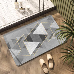 Geometric Pattern Bath Rug Non Slip Quick Dry Mat