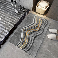 Geometric Pattern Bath Rug Non Slip Quick Dry Mat