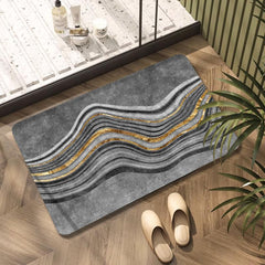 Geometric Pattern Bath Rug Non Slip Quick Dry Mat