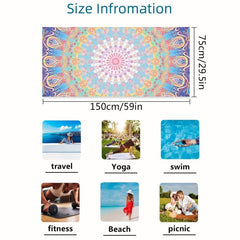 Women's Microfiber Beach Towel Floral 59x29