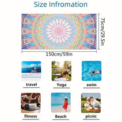 Women's Microfiber Beach Towel Floral 59x29