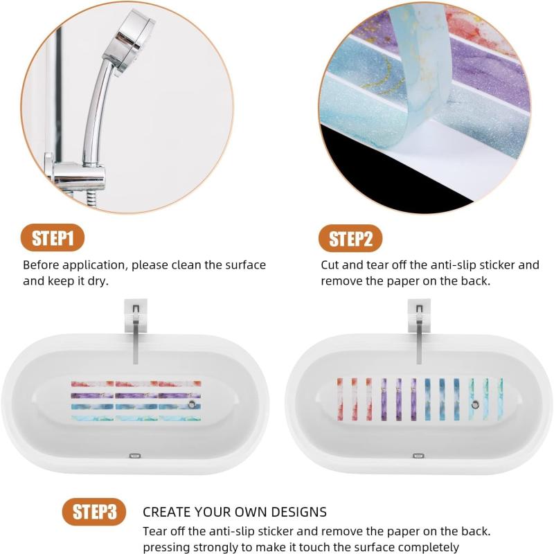 8pcs Colorful Bathroom Non-slip Stickers - Safety for Bath Tub, Shower, Stairs
