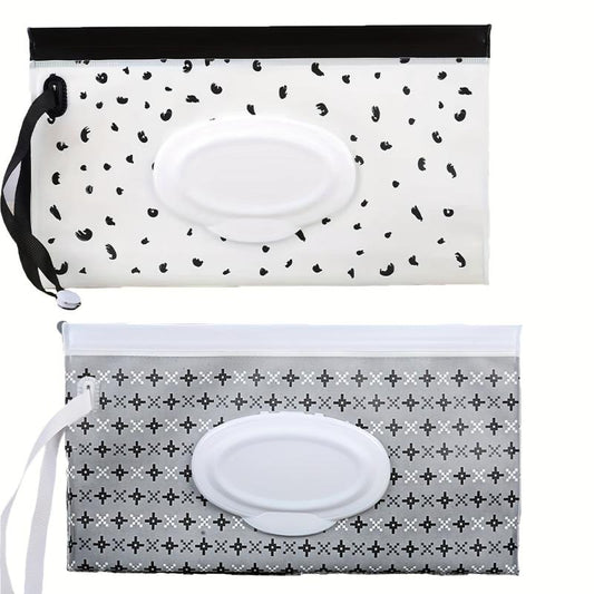 2pcs Portable Reusable Baby Wipe Dispenser Wet Wipes Bag