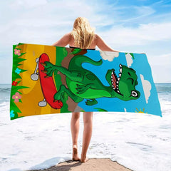 Dinosaur Beach Towel Quick Dry Lightweight Absorbent