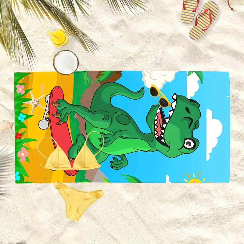 Dinosaur Beach Towel Quick Dry Lightweight Absorbent