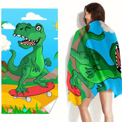Dinosaur Beach Towel Quick Dry Lightweight Absorbent