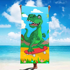 Dinosaur Beach Towel Quick Dry Lightweight Absorbent