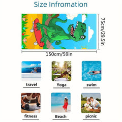 Dinosaur Beach Towel Quick Dry Lightweight Absorbent