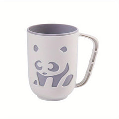 Panda Mouthwash Cup Toothbrush Cup Plastic Gargle Cup With Handle