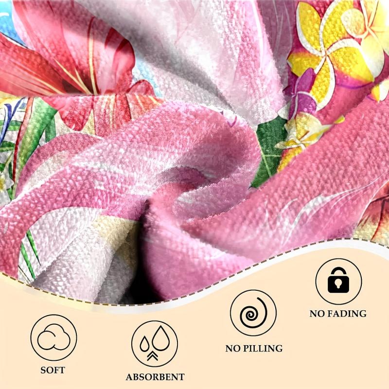 Oversized Flamingo Print Beach Towel Absorbent Summer Sand Beach Blanket