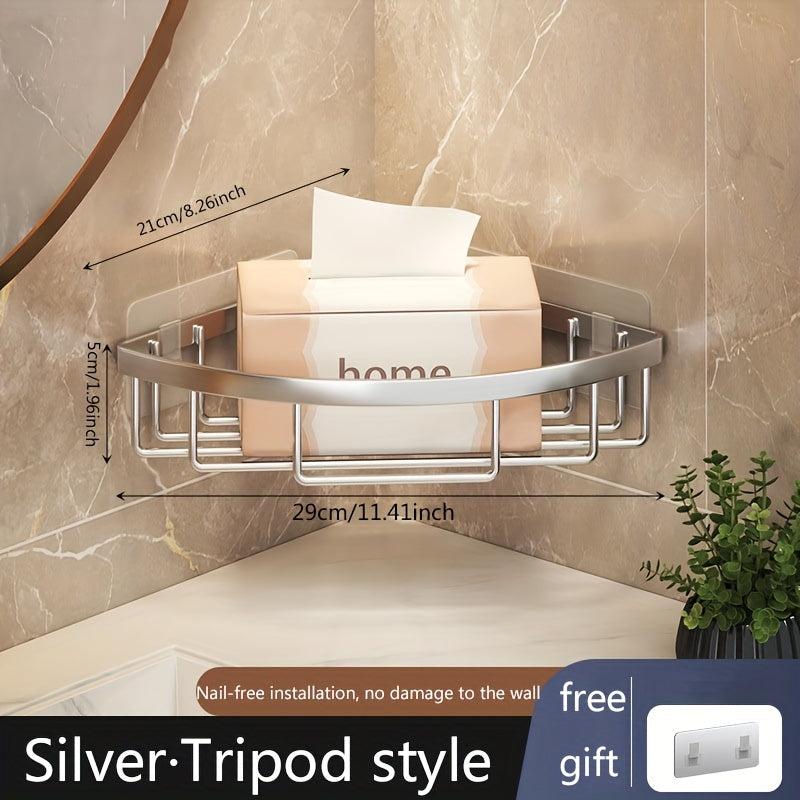 Stainless Steel Corner Shower Caddy Wall Mounted Bathroom Triangle Shelf