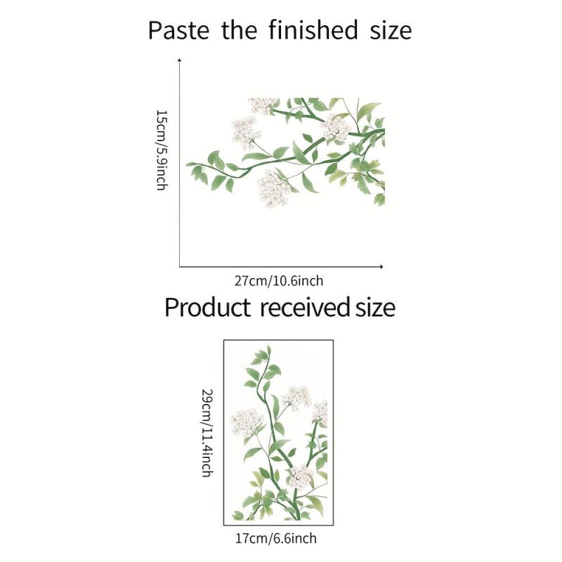Plant Toilet Sticker Branch Flower Waterproof Vinyl Sticker