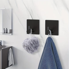 Toilet Paper Holder with Towel Hooks Stainless Steel Wall Mounted Storage Rack