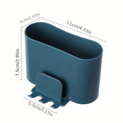 Wall Mounted Toothbrush Holder Punch-Free Bathroom Storage Rack