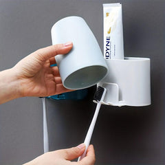 Wall Mounted Toothbrush Holder Punch-Free Bathroom Storage Rack