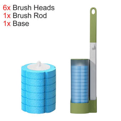 Disposable Toilet Brush Long Handle Wall Mounted Bathroom Replacement Brush Head