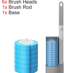 Disposable Toilet Brush Long Handle Wall Mounted Bathroom Replacement Brush Head
