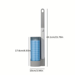 Disposable Toilet Brush Long Handle Wall Mounted Bathroom Replacement Brush Head