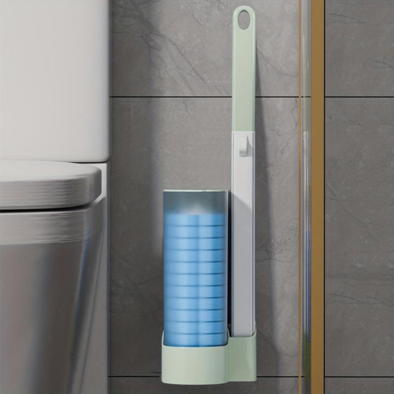 Disposable Toilet Brush Long Handle Wall Mounted Bathroom Replacement Brush Head